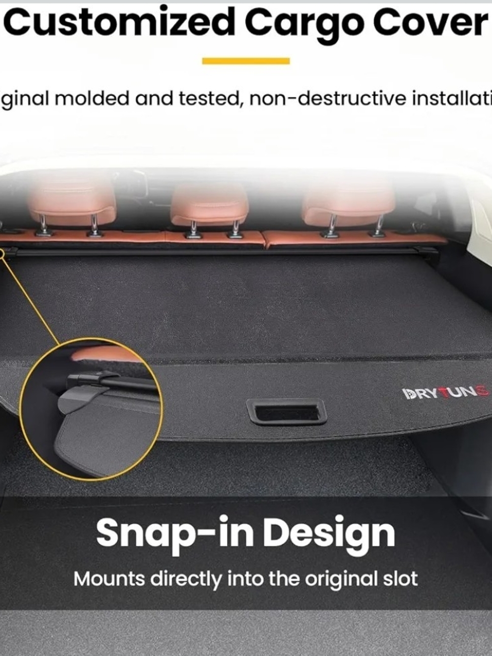 Drytuns Cargo Cover for Mazda CX-50 2023-2026 Retractable Trunk Privacy Shield - Picture 2 of 9